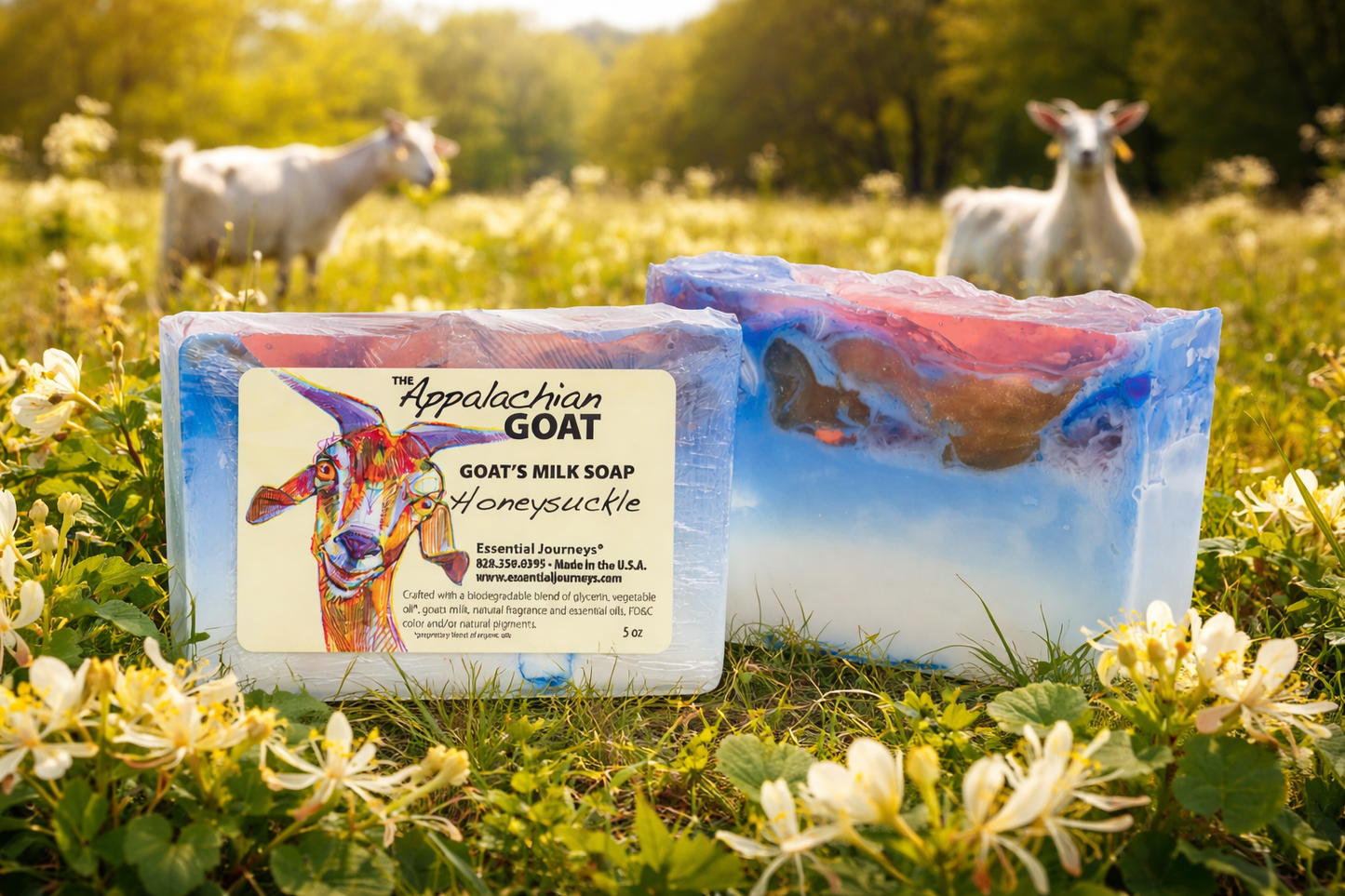 HONEYSUCKLE GOATS MILK SOAP SLICE 5 oz.