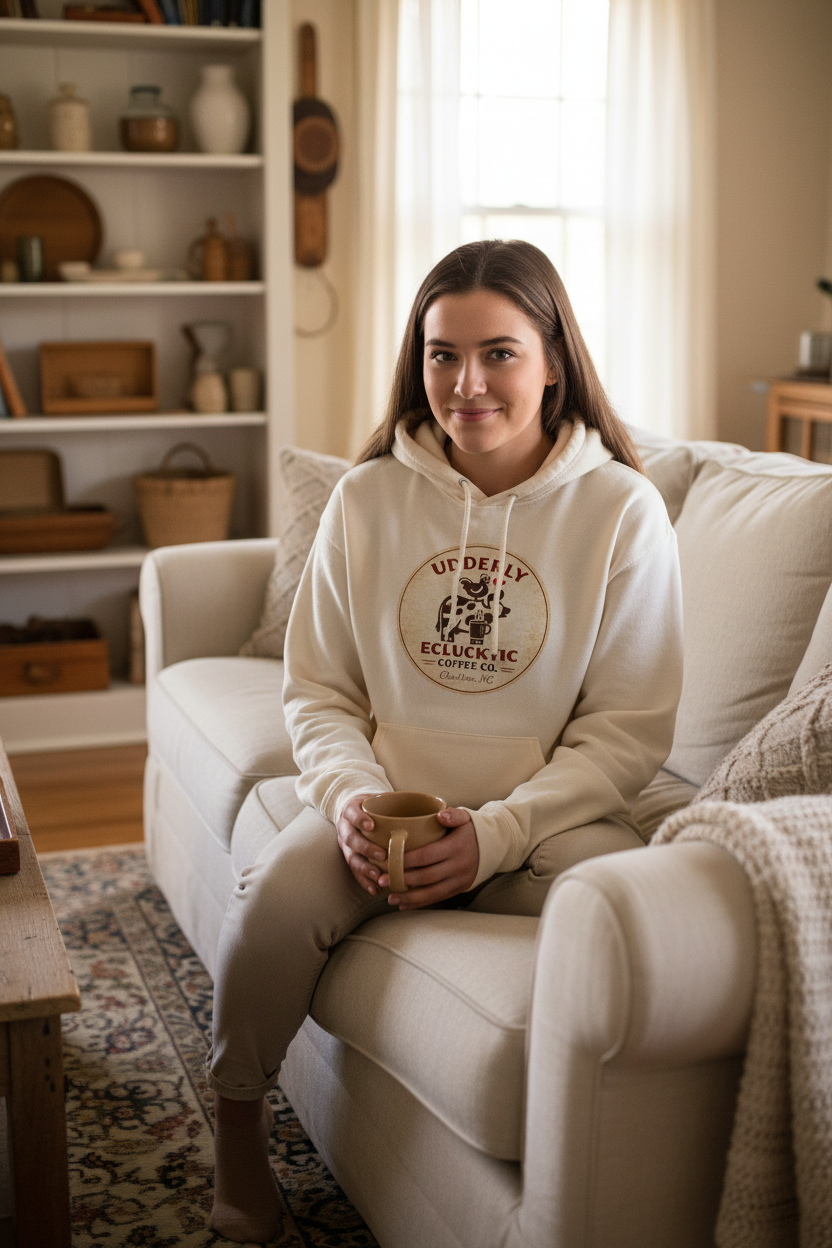Bone Midweight Hoodie - Hood down corrected