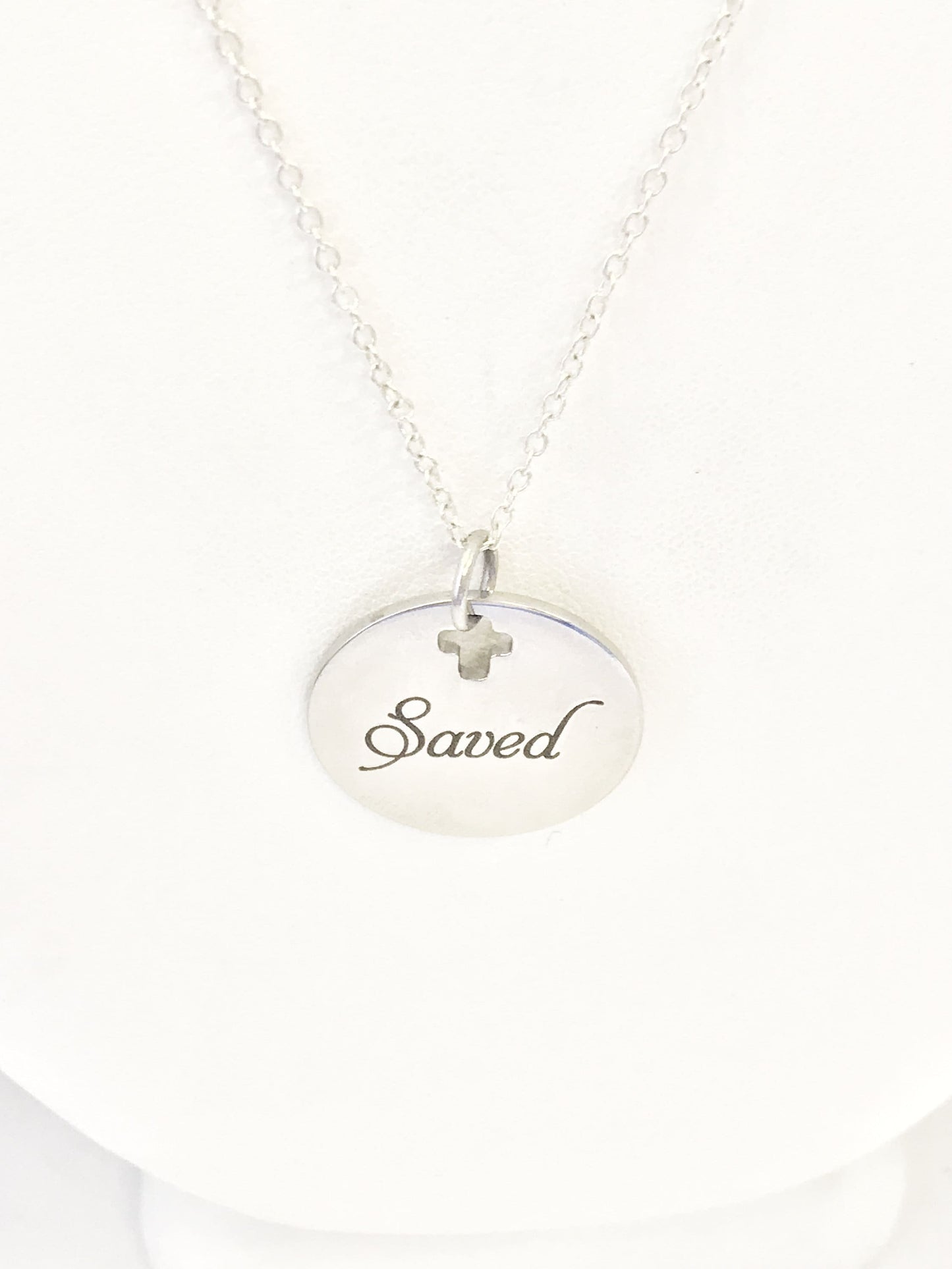 Christian Necklace, Saved Necklace, Christian Jewelry, Christian Gifts, Cross Necklace, Saved By Grace Through Faith Necklace, Baptism Gift