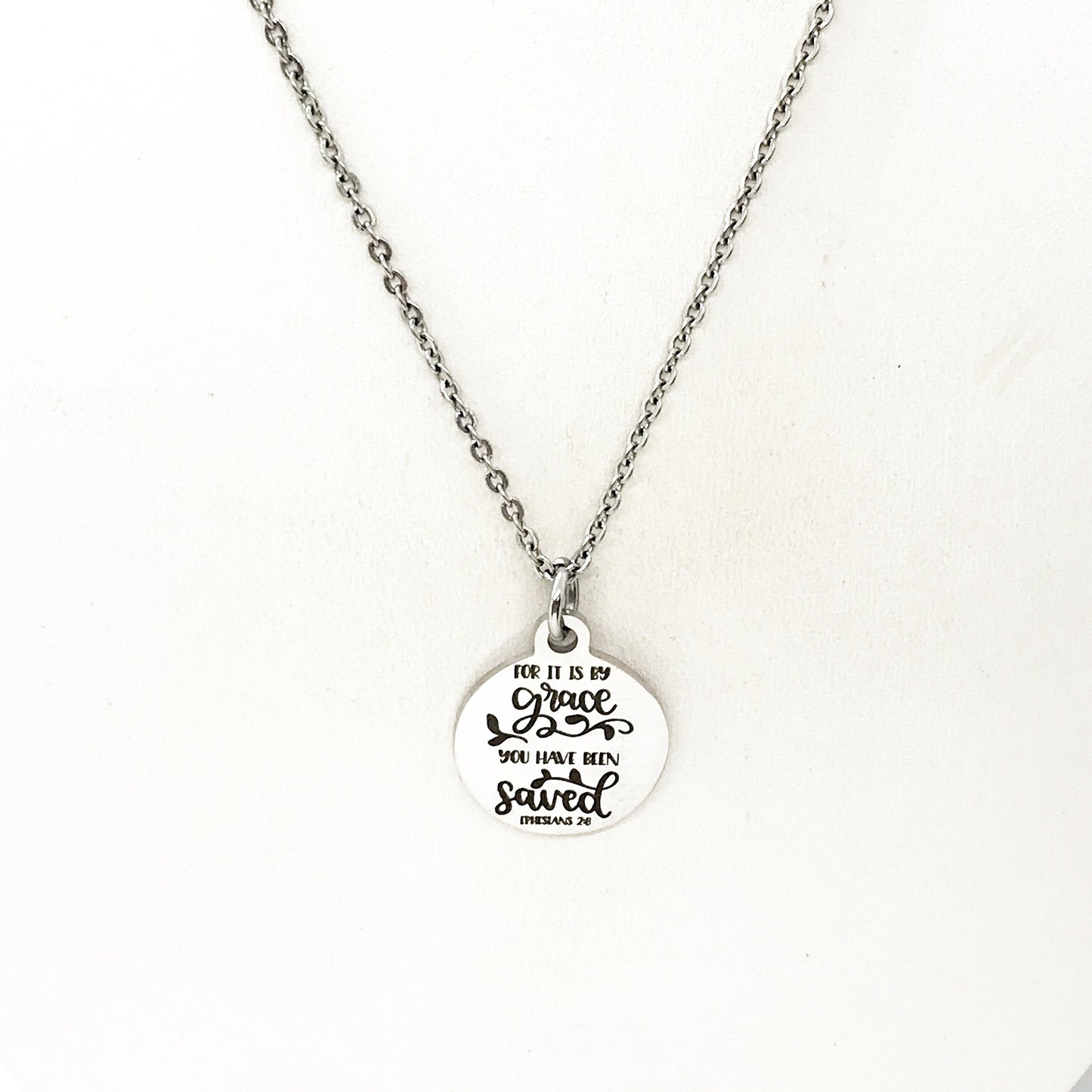 Faith Gifts, Saved By Grace Necklace, Ephesians 2 8 Christian Gift, Christian Quote, Christian Jewelry, Faith Jewelry, Faith Quote