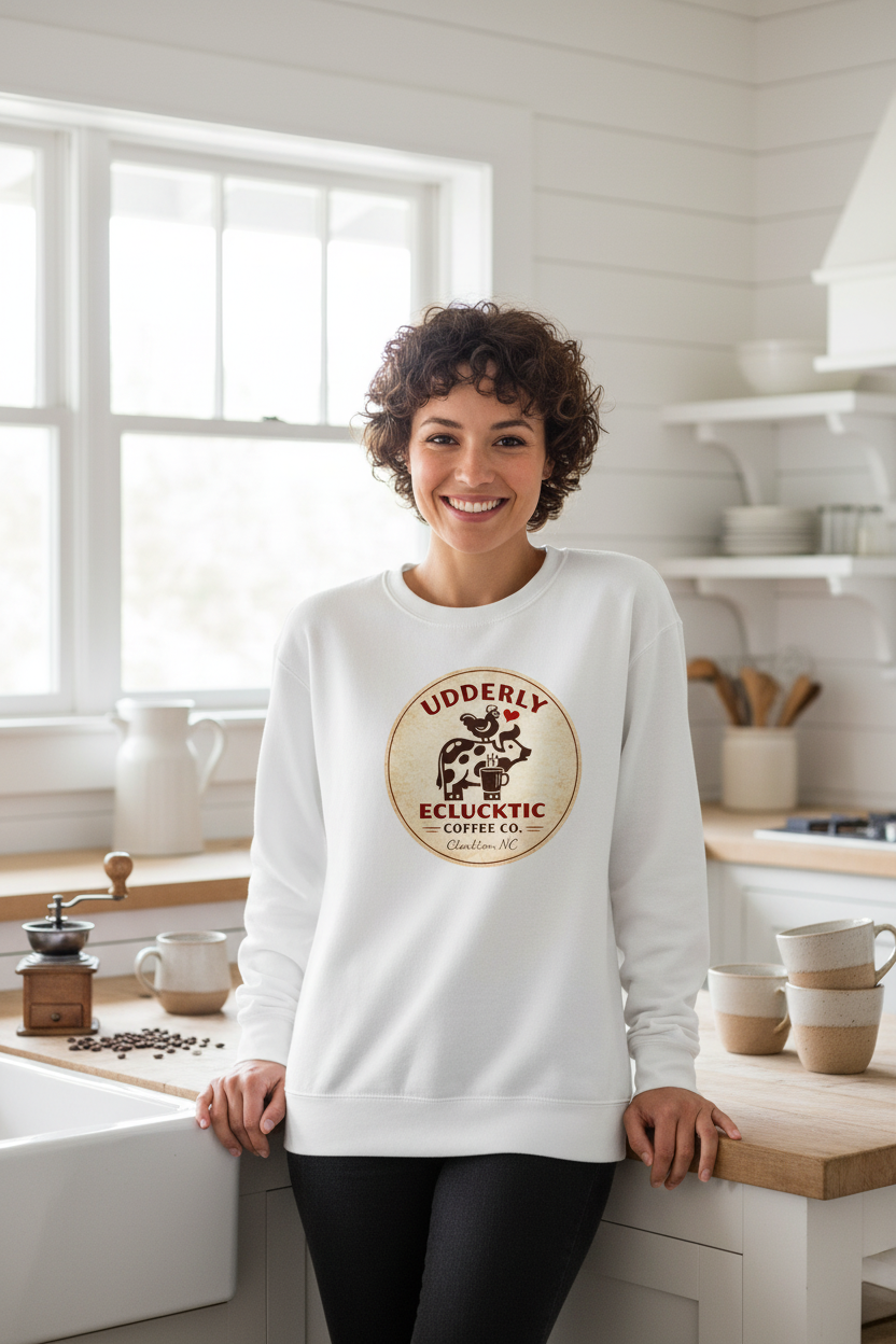 White Garment-Dyed Sweatshirt