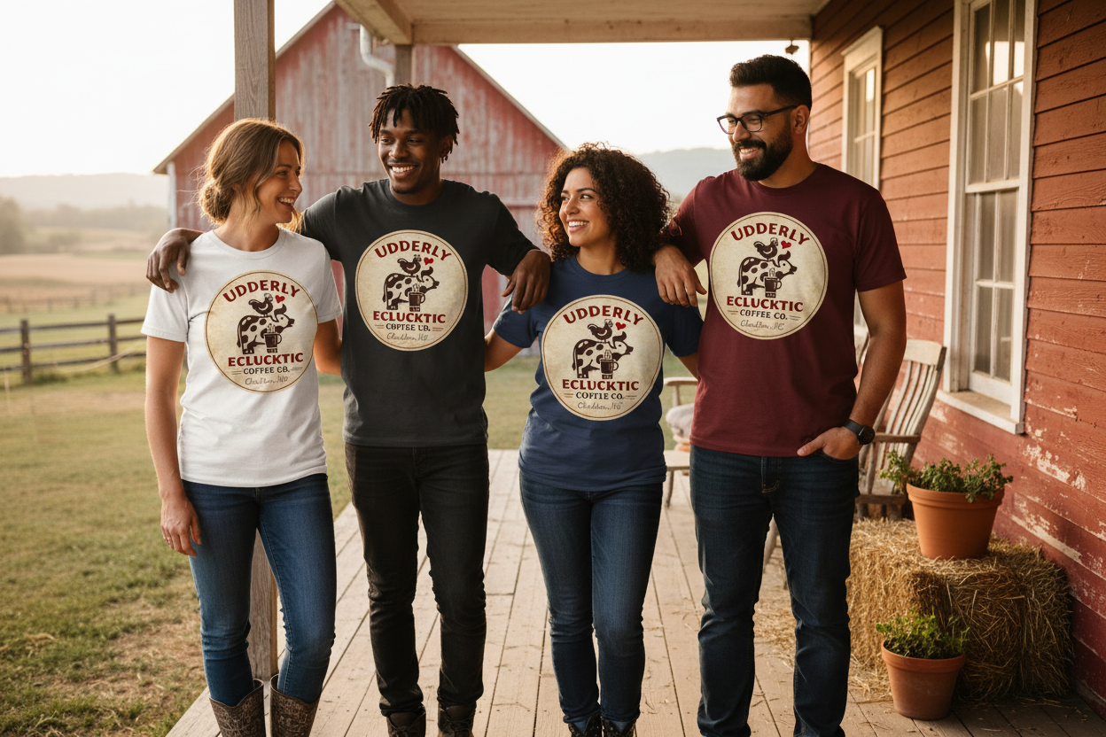 Udderly Eclucktic Coffee Co. T-shirts