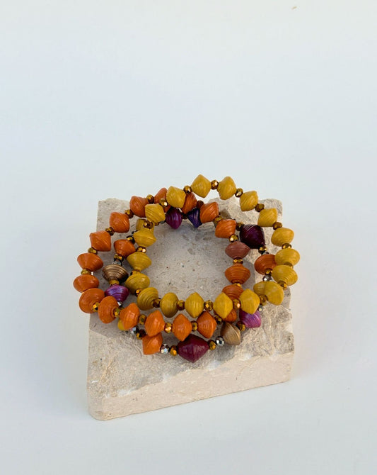 Ashley Paper Bead Bracelet Set