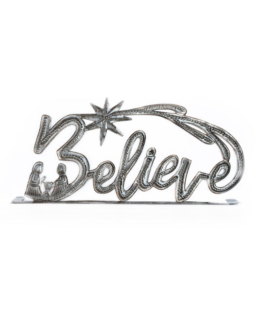 Believe Standing Metal Art