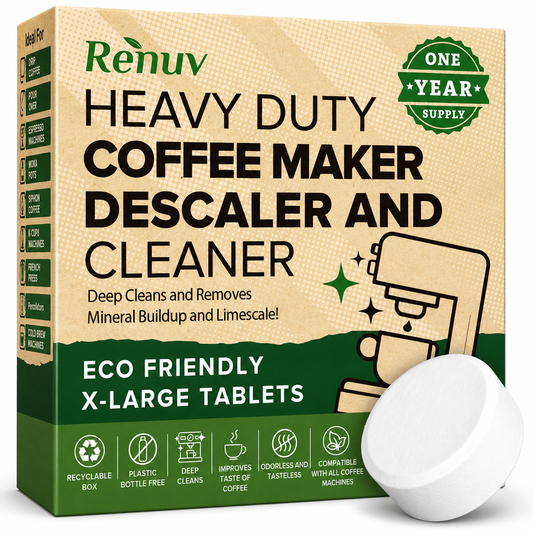 Coffee Maker Cleaner and Descaler Tablets, 12 Uses for Single Cup, Multi Cup, Coffee Pot Maker & Espresso Machines