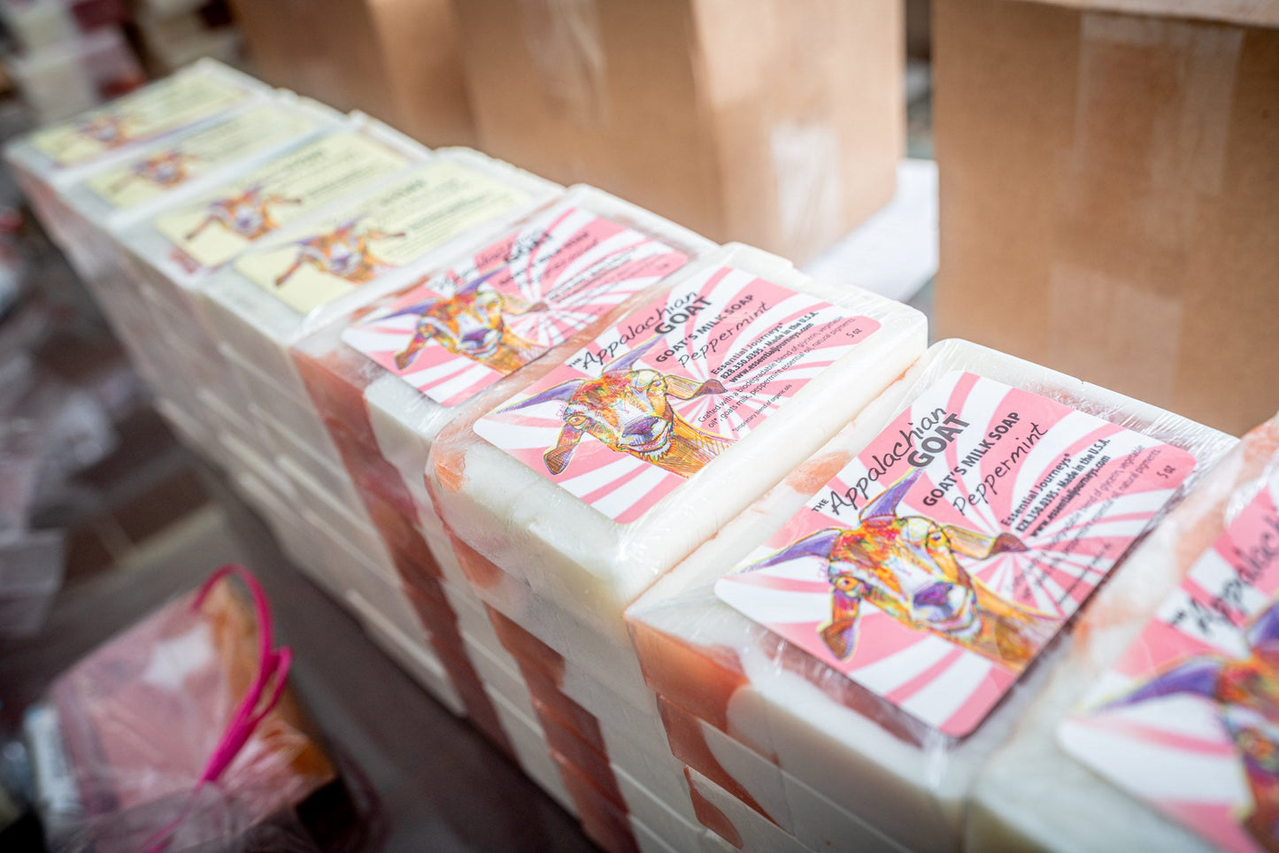 PEPPERMINT GOATS MILK SOAP SLICE 5 oz.