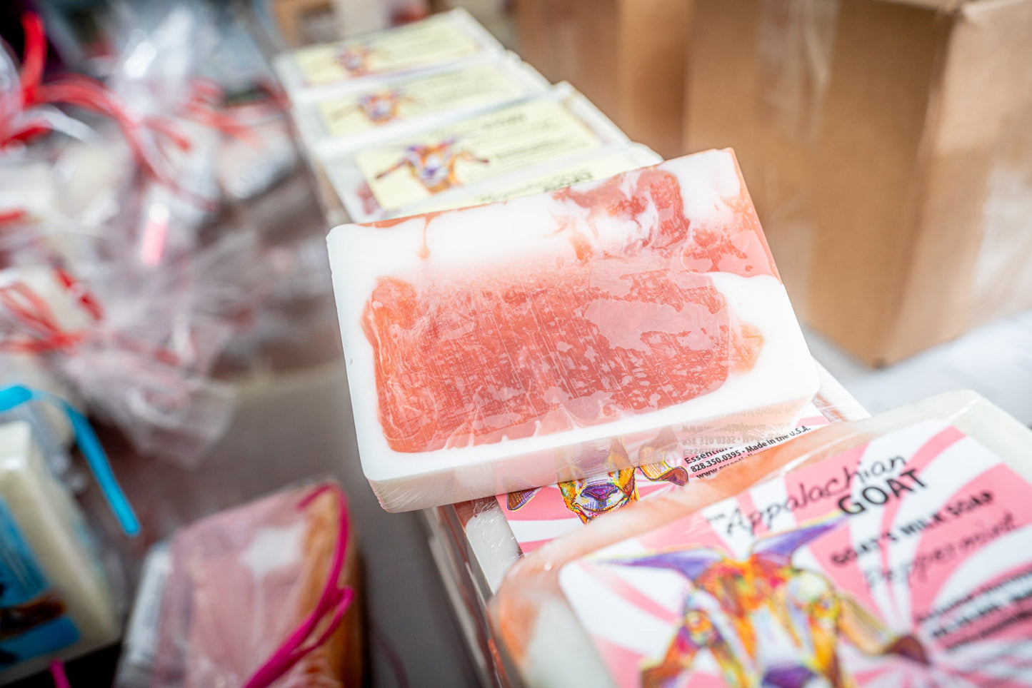 PEPPERMINT GOATS MILK SOAP SLICE 5 oz.