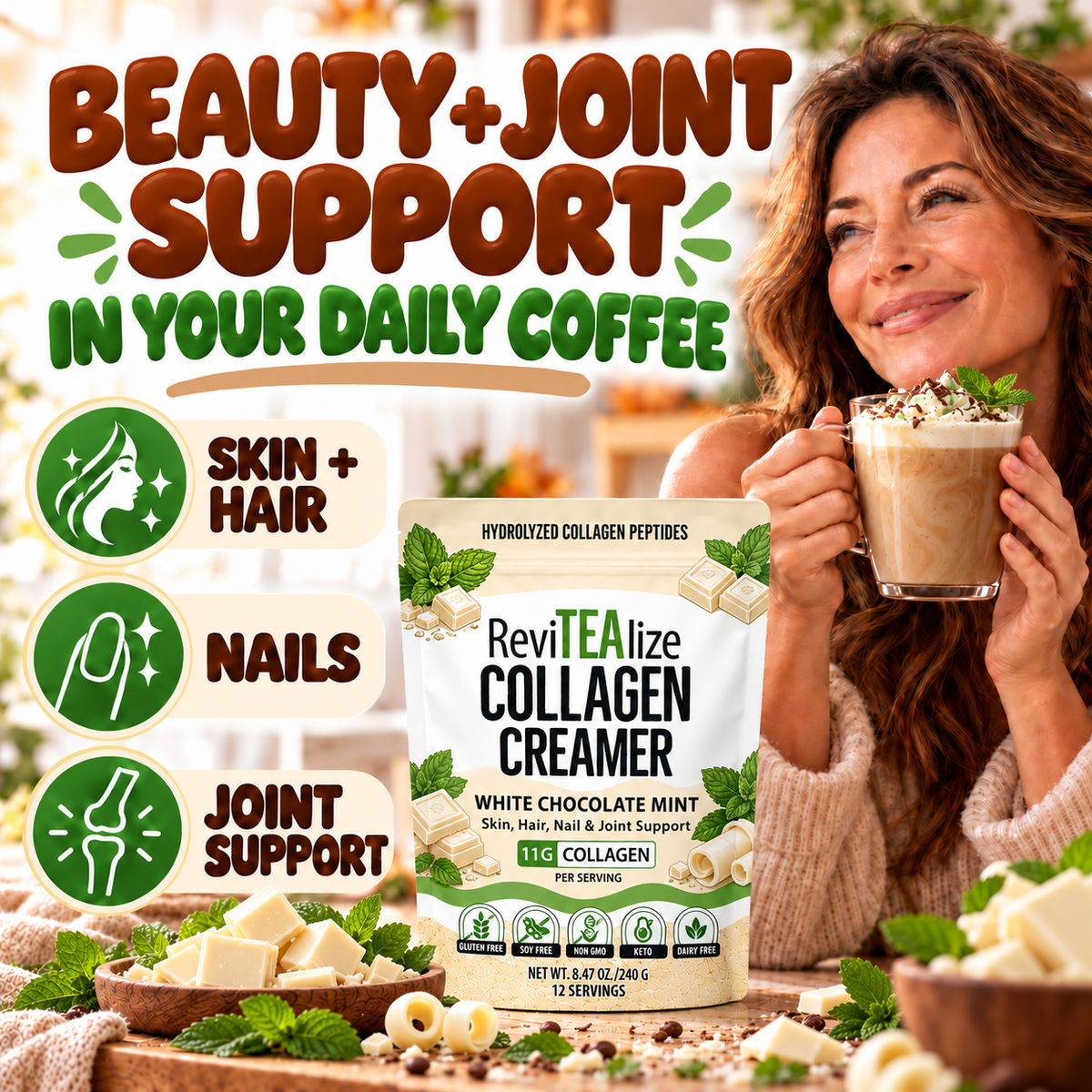 Collagen Protein Creamer - White Chocolate Mint