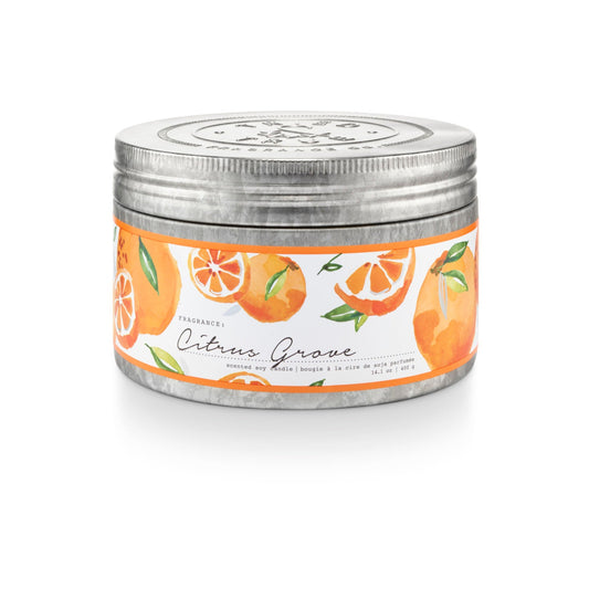 Citrus Grove 3 Wick Soy Candle in Round Tin