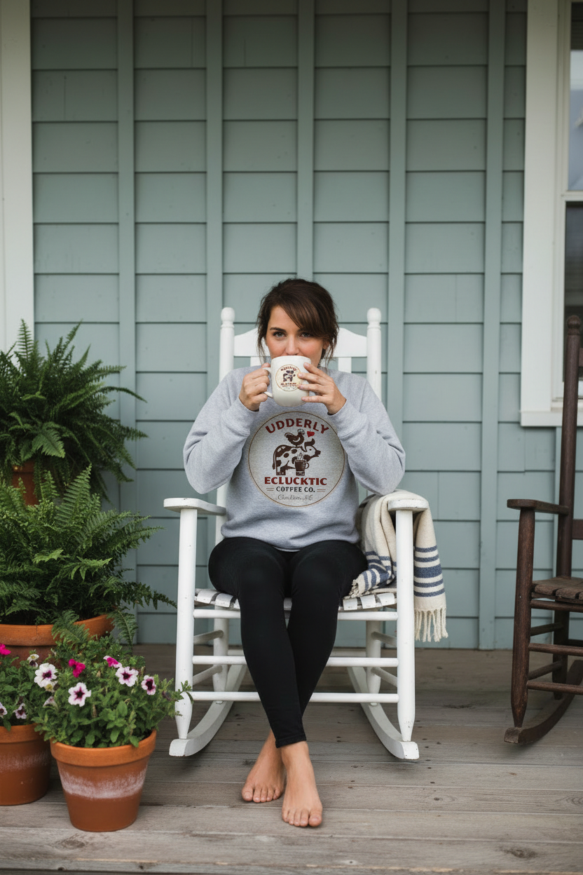 Heather Grey Organic Sweatshirt - Complete logo with background