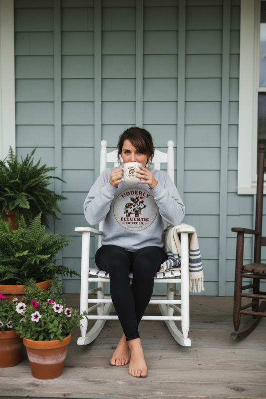 Heather Grey Organic Sweatshirt - Complete logo with background