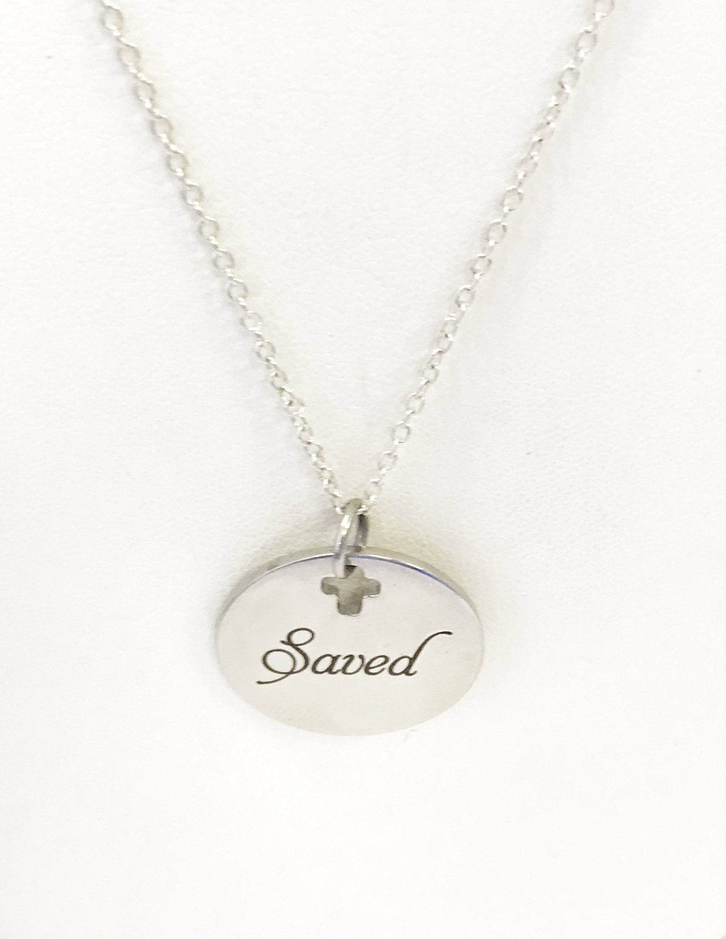Christian Necklace, Saved Necklace, Christian Jewelry, Christian Gifts, Cross Necklace, Saved By Grace Through Faith Necklace, Baptism Gift
