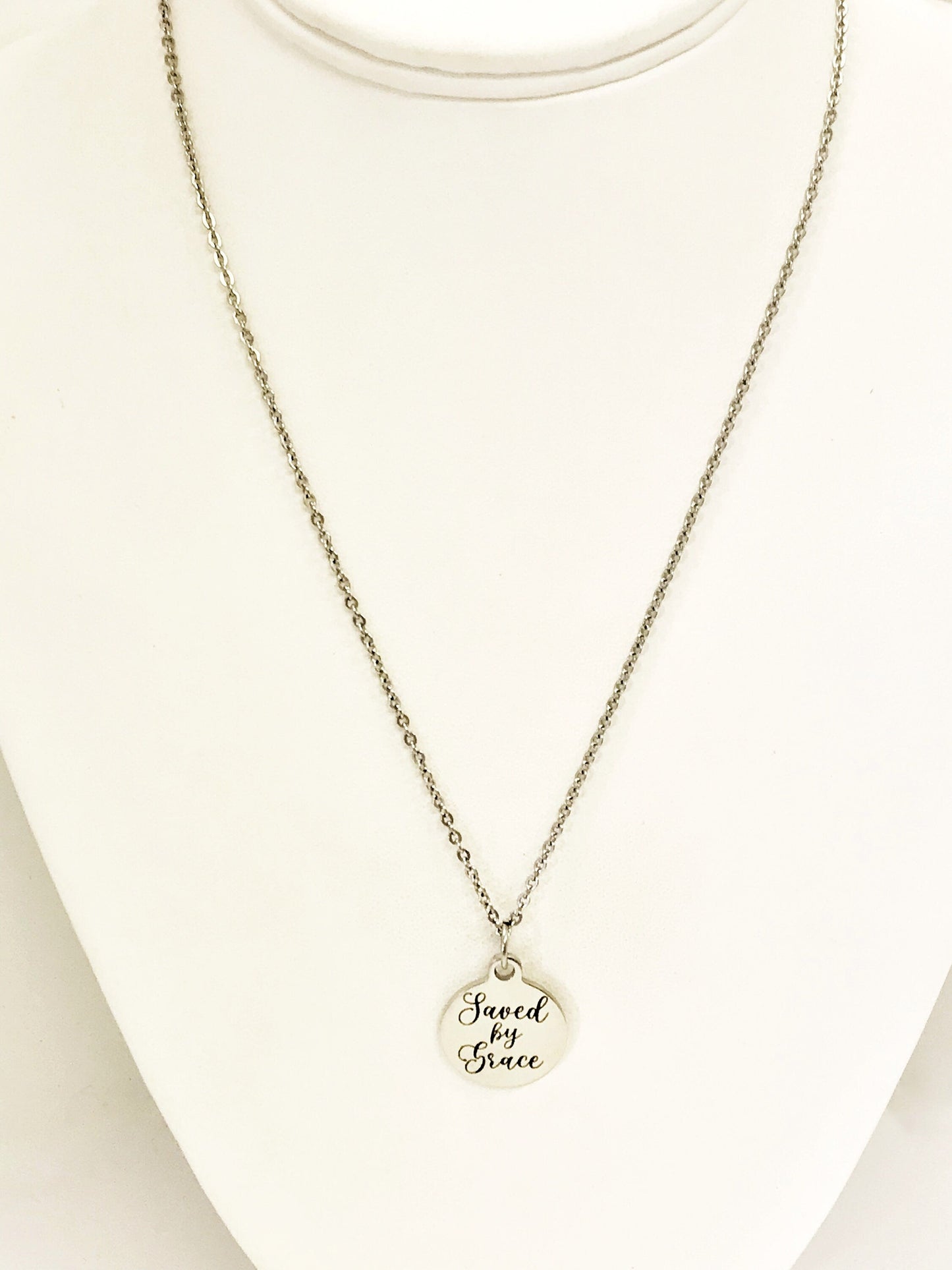 Saved By Grace Necklace, Christian Gift, Christian Necklace, Saved By Grace Jewelry, Ephesians 2 8 Necklace, Saved By Grace Baptism Gift