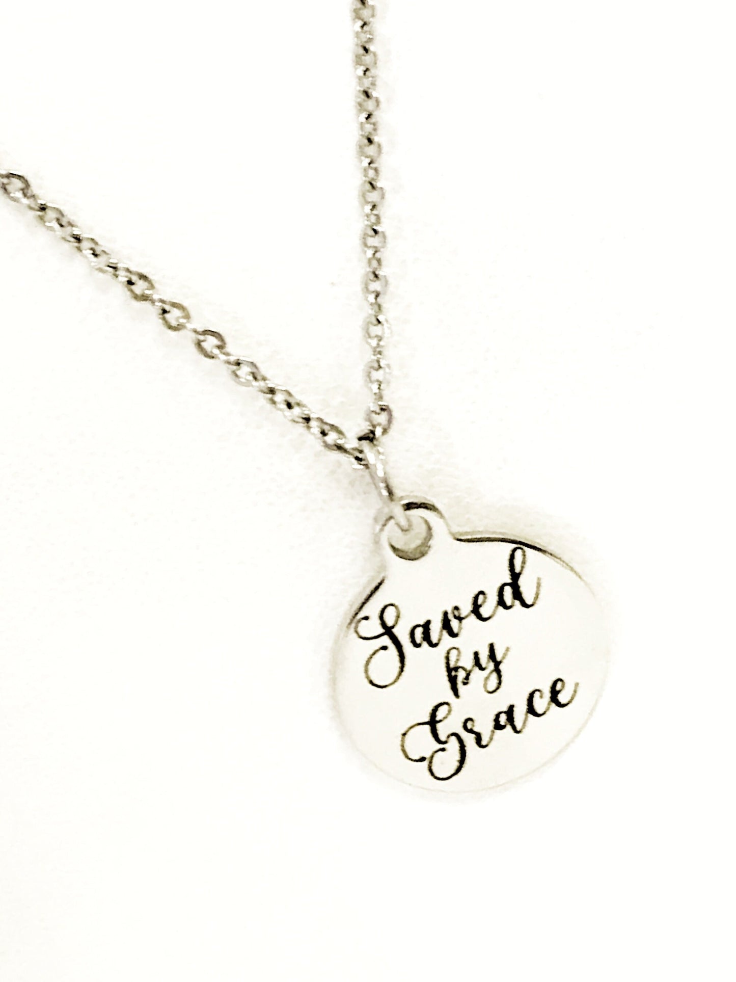 Saved By Grace Necklace, Christian Gift, Christian Necklace, Saved By Grace Jewelry, Ephesians 2 8 Necklace, Saved By Grace Baptism Gift