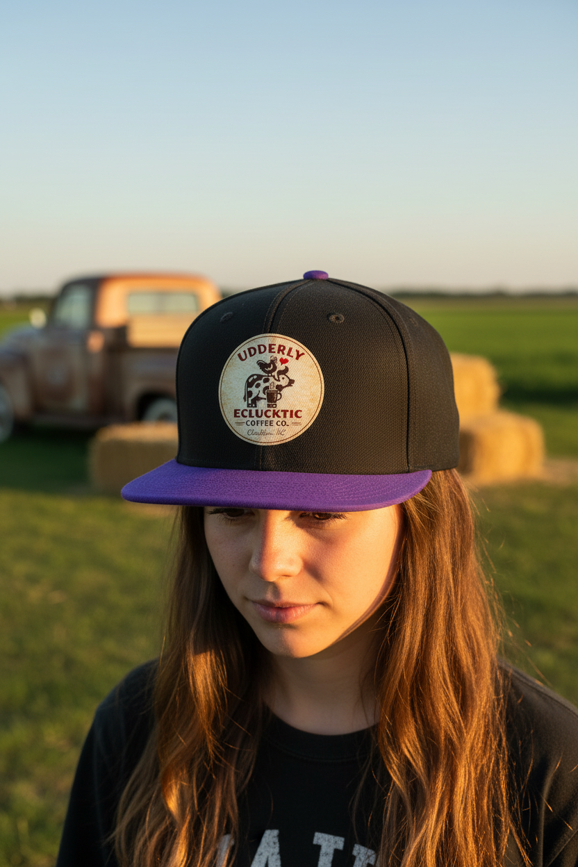 Purple/Black Snapback Hat - Accurate colors